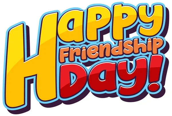 Happy Friendship Day Word Logo White Background Illustration — Stock Vector