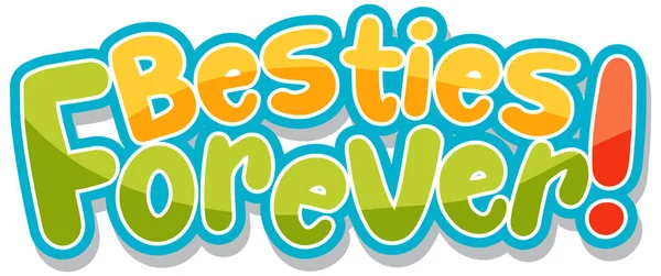 Besties Forever Logo Banner Ilustración — Archivo Imágenes Vectoriales