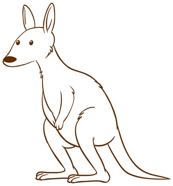 Kangaroo Doodle Prosty Styl Białym Tle Ilustracji — Wektor stockowy