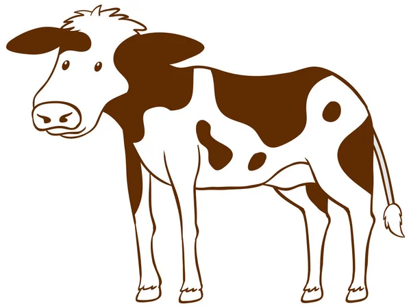 Cow Doodle Simple Style White Background Illustration — Stock Vector