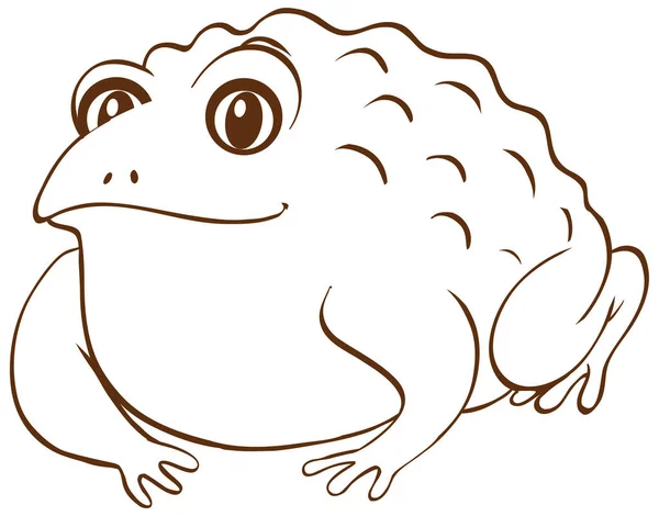 Frog Doodle Simple Style White Background Illustration — Stock Vector