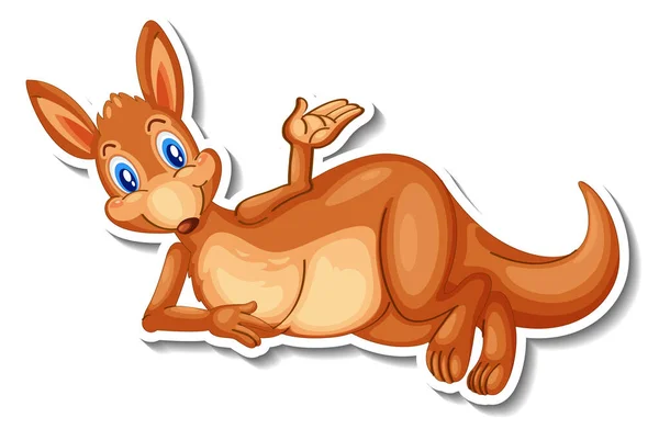 Kangaroo Animal Cartoon Sticker Illustration — Stock Vector