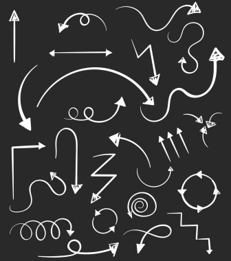 El çizimi karalama simgeleri çizim seti