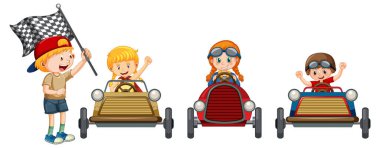 Çocuk yarışları resimli sabun kutusu derbisi