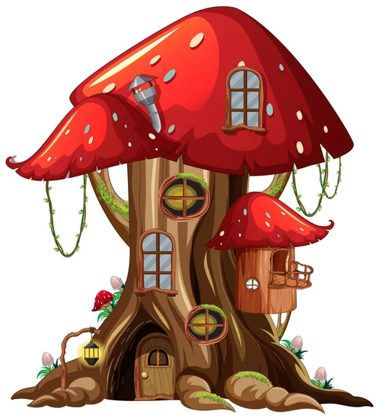 Isolado Fantasia Cogumelo Casa Ilustração —  Vetores de Stock