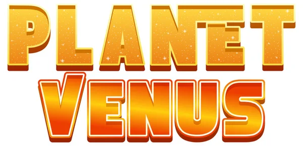 Planet Venus Word Logo Design Illustration — Stock Vector