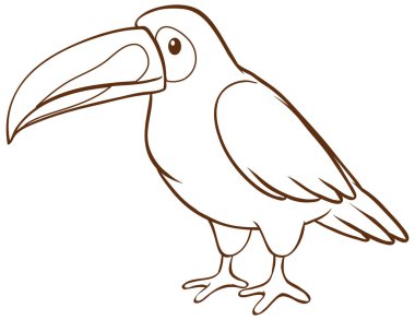 Deve beyaz arkaplan illüstrasyonunda basit karalama biçimi