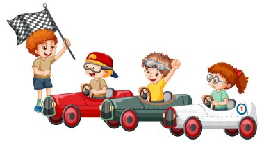 Çocuk yarışları resimli sabun kutusu derbisi