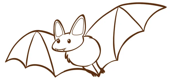 Morcego Doodle Estilo Simples Fundo Branco Ilustração — Vetor de Stock