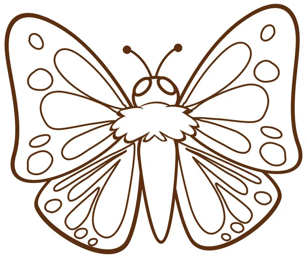 Motýl Čmáranice Jednoduchý Styl Bílém Pozadí Ilustrace — Stockový vektor