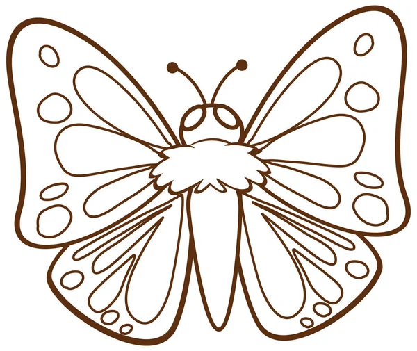 Mariposa Garabato Estilo Simple Sobre Fondo Blanco Ilustración — Archivo Imágenes Vectoriales