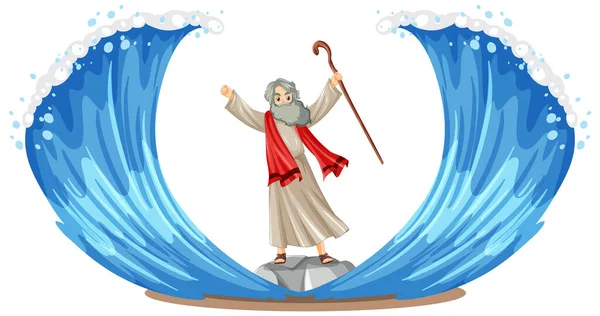 Rod God Staff Moses Illustration — Stock Vector