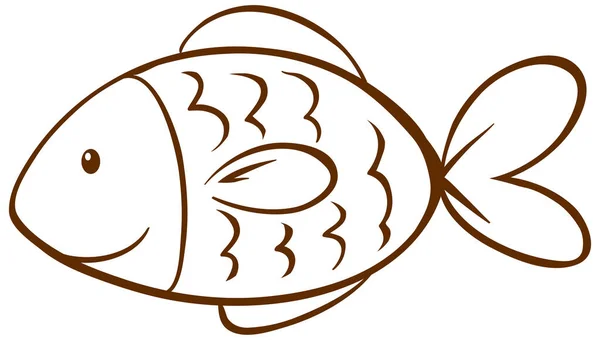 Рыба Каракулях Простой Стиль Белом Фоне Иллюстрации — стоковый вектор