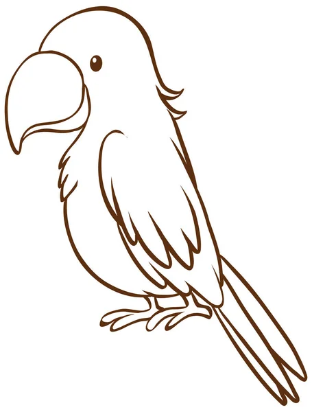 白色背景图上的涂鸦式的鹦鹉 — 图库矢量图片