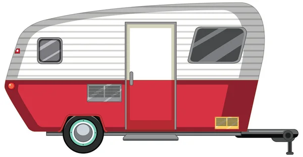 Leuke Caravan Witte Achtergrond Illustratie — Stockvector