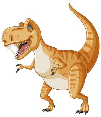Çizgi film stilinde Tyrannosaurus rex veya t rex