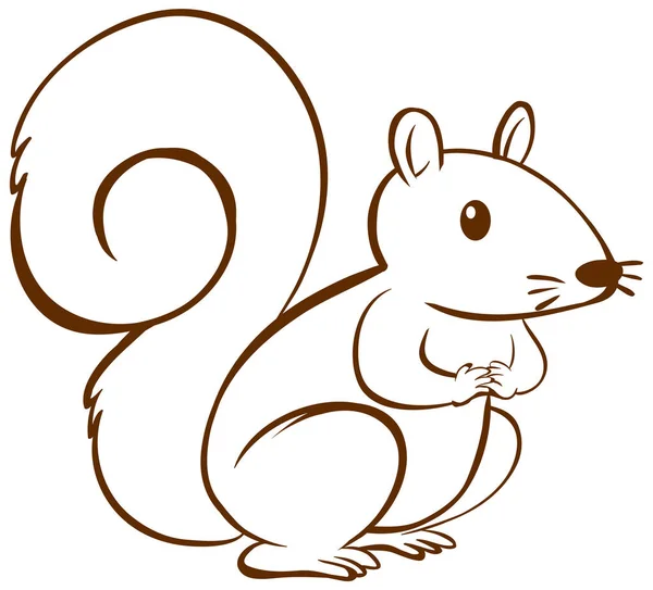 Eichhörnchen Doodle Einfachen Stil Auf Weißem Hintergrund Illustration — Stockvektor
