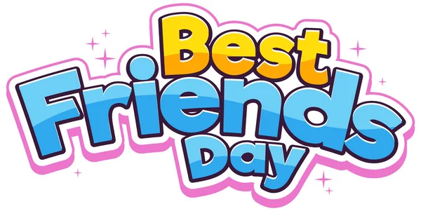 Logo Słowa Best Friends Day Białym Tle Ilustracji — Wektor stockowy