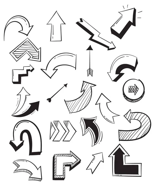 Handgetekende Doodle Pictogrammen Set Illustratie — Stockvector