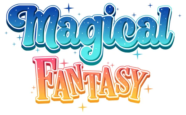 Magical Fantasy Text Word Cartoon Style Illustration — Stock Vector