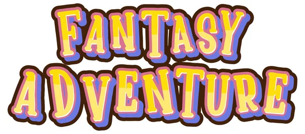 Fantasy Adventure Text Word Cartoon Style Illustration — Stock Vector