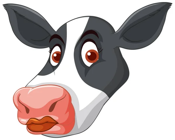 Head Milk Cow Cartoon Style Illustration — Stock Vector