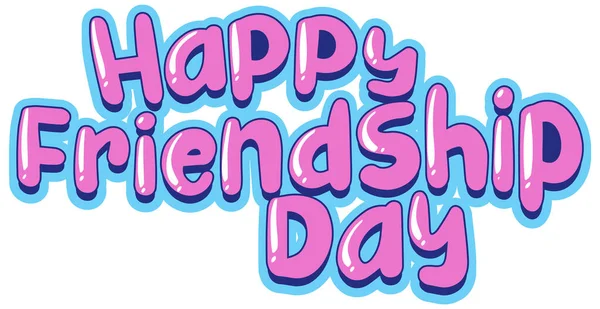 Happy Friendship Day Słowo Logo Białym Tle Ilustracji — Wektor stockowy