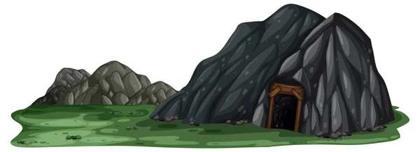 Paisagem Isolada Com Ilustração Caverna Pedra — Vetor de Stock