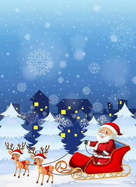 Різдвяний Плакат Зображенням Діда Мороза — стоковий вектор