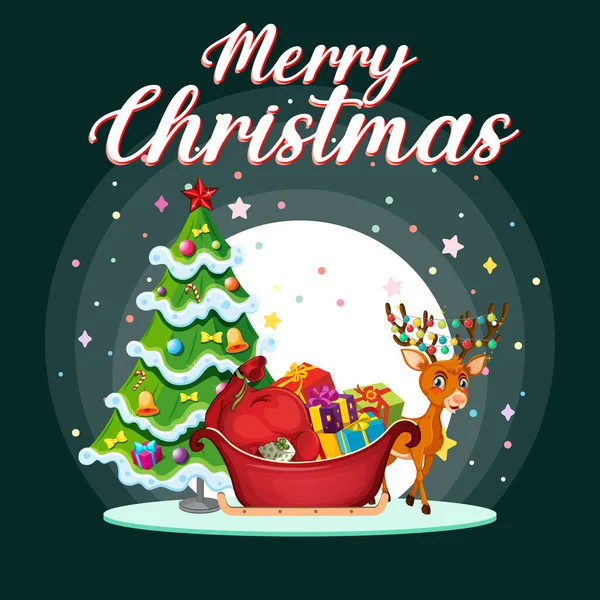 Merry Christmas Poster Banner Design Illustration — Stock Vector