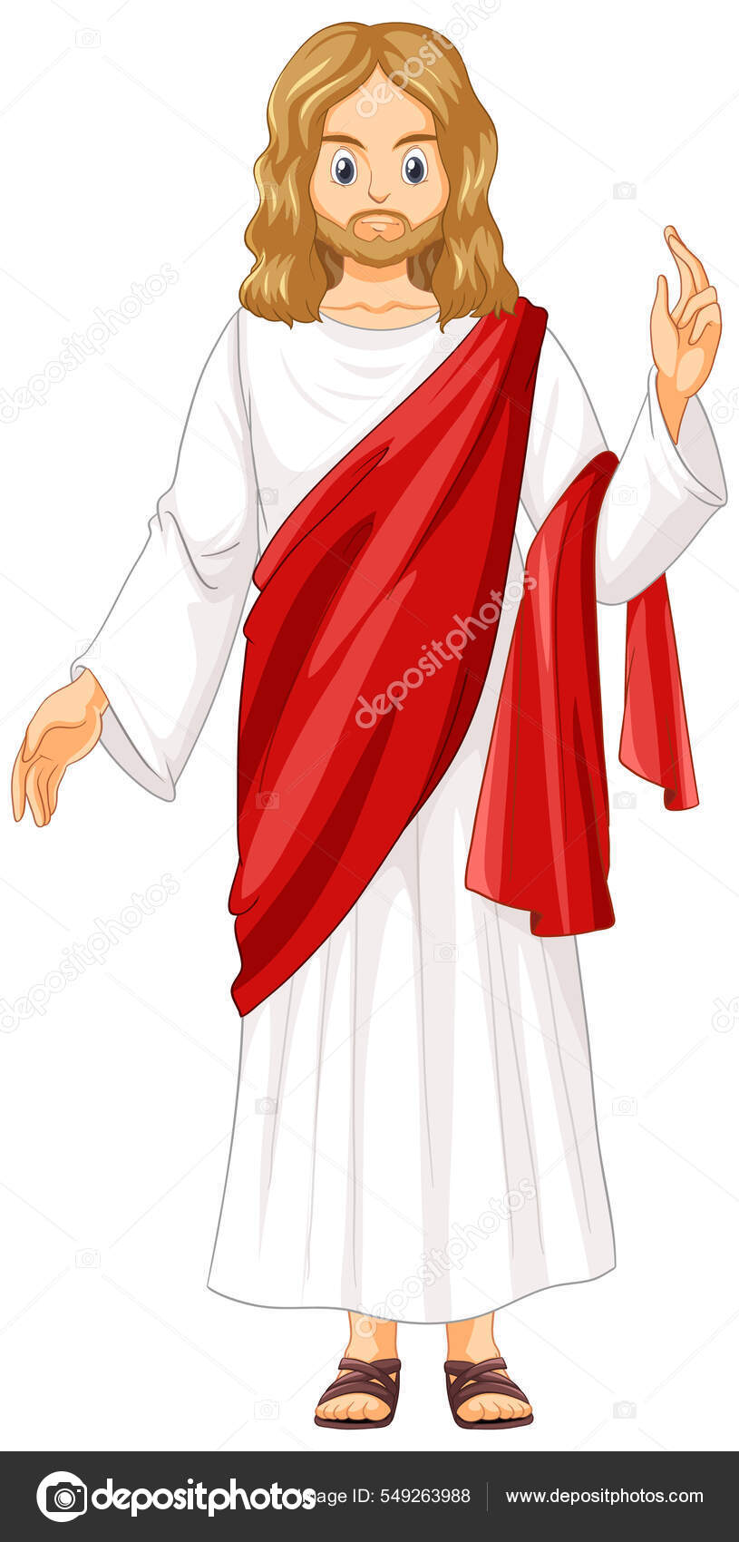 Jesus Cartoon Character White Background Illustration Stock Vector Image by  ©interactimages #549263988