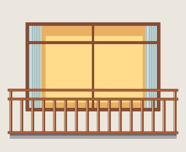 Dekor çizimi için izole ahşap pencere