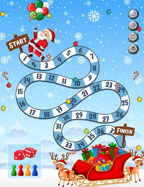 计算圣诞主题插图中的游戏模板 — 图库矢量图片