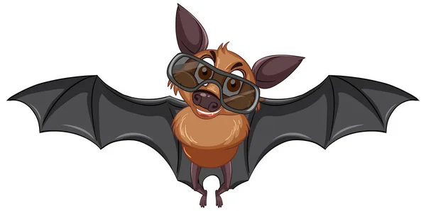 Morcego Vestindo Óculos Sol Personagem Desenho Animado Fundo Branco Ilustração — Vetor de Stock