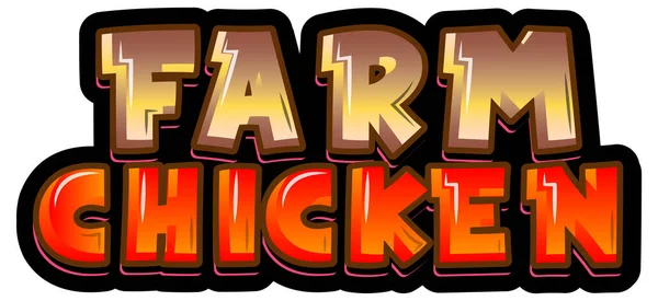 Farm Chicken Gradient Wort Banner Illustration — Stockvektor