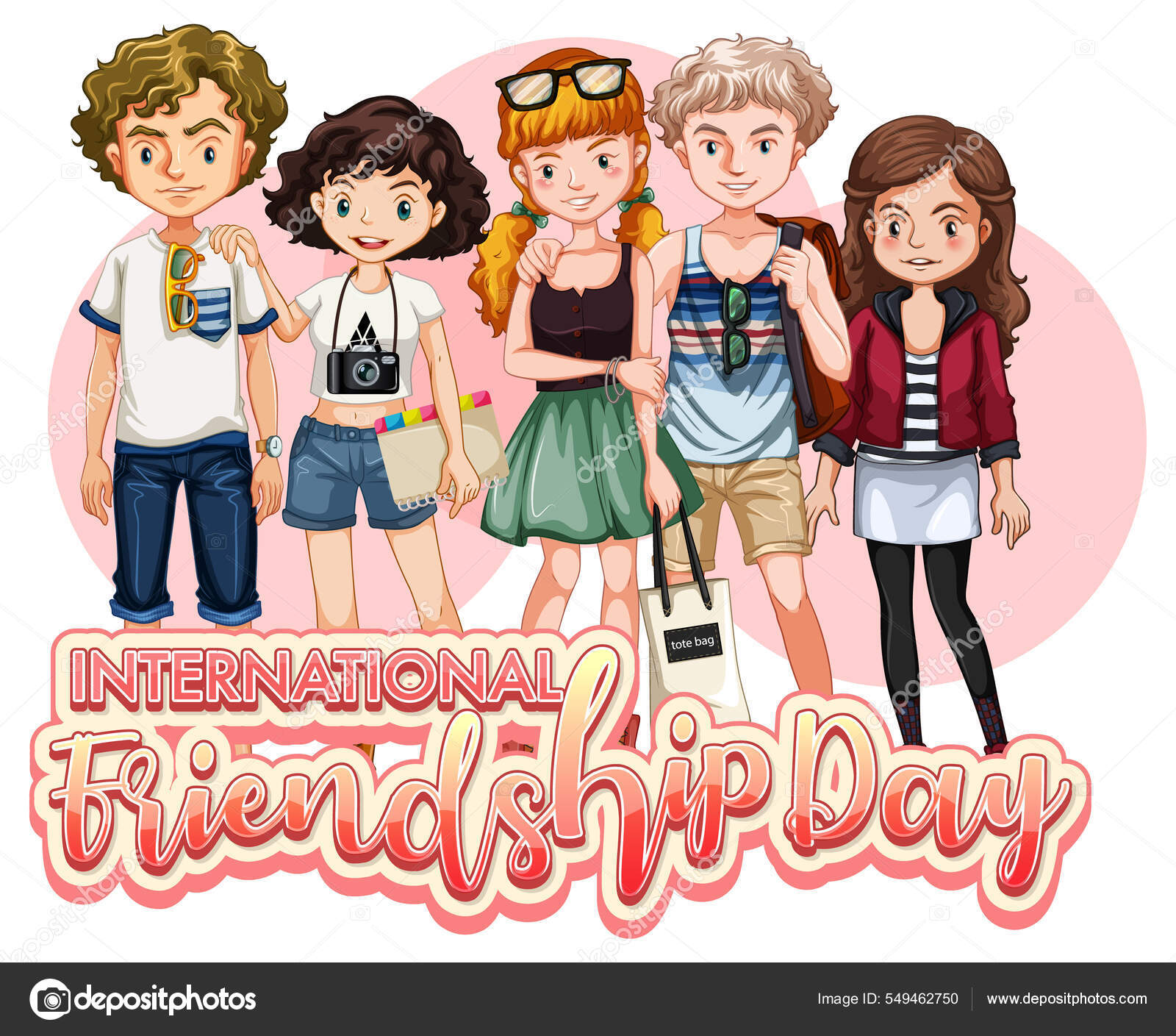 International Friendship Day Logo Banner Teenagers Group Illustration Stock  Vector Image by ©interactimages #549462750