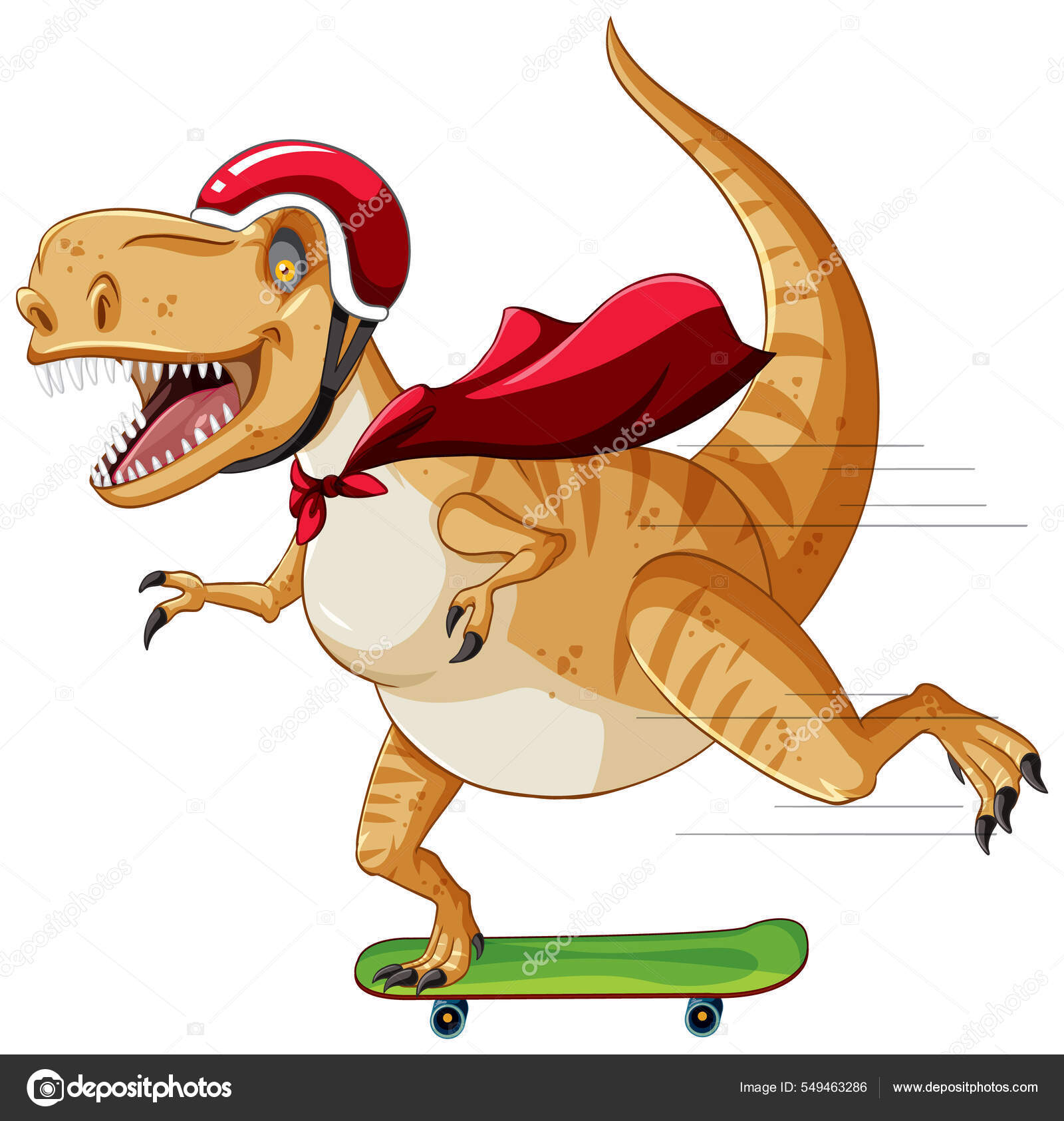 Tyrannosaurus Rex Dinossauro Skate Desenho Animado Estilo