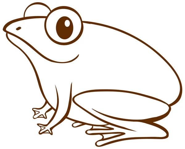 Βάτραχος Doodle Απλό Στυλ Λευκό Φόντο Εικονογράφηση — Διανυσματικό Αρχείο
