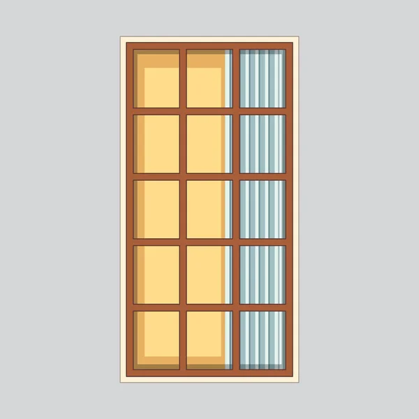 Ventana Madera Aislada Para Ilustración Decoración — Archivo Imágenes Vectoriales