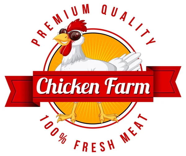 Chicken Farm Premium Quality Word Banner Illustration — Stock Vector