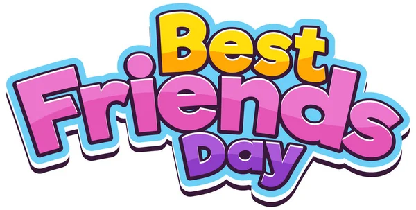 Logo Słowa Best Friends Day Białym Tle Ilustracji — Wektor stockowy