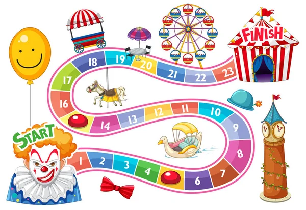 Conteggio Numero Modello Gioco Circo Tema Illustrazione — Vettoriale Stock