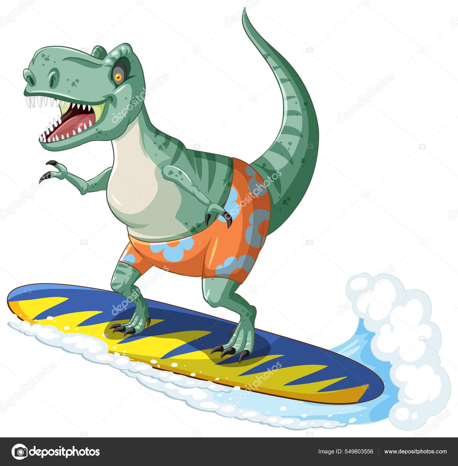 Tyrannosaurus Rex Dinossauro Skate Desenho Animado Estilo