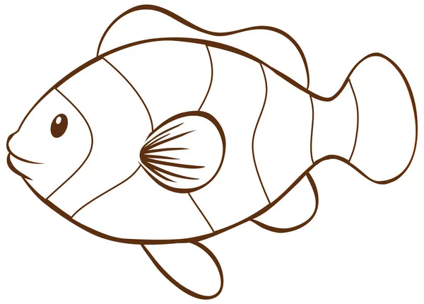 Fish Doodle Simple Style White Background Illustration — Stock Vector
