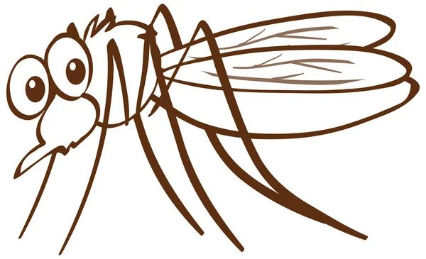 Mosquitoe Doodle Estilo Simples Sobre Fundo Branco Ilustração — Vetor de Stock