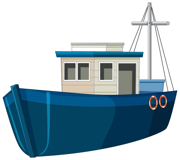 Barco Pesquero Ilustración Aislada — Vector de stock