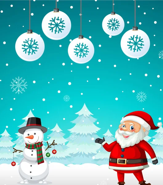 Snowy Christmas Plakat Szablon Projekt Ilustracja — Wektor stockowy