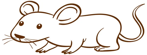 Rat Doodle Eenvoudige Stijl Witte Achtergrond Illustratie — Stockvector