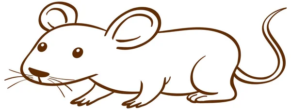 Ratte Doodle Einfachen Stil Auf Weißem Hintergrund Illustration — Stockvektor