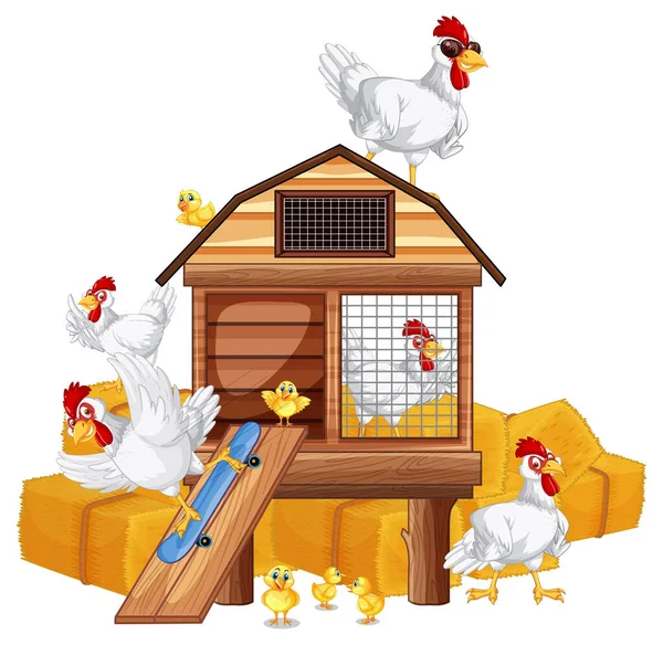 Chicken coop cartoon Stock Photos, Royalty Free Chicken coop cartoon